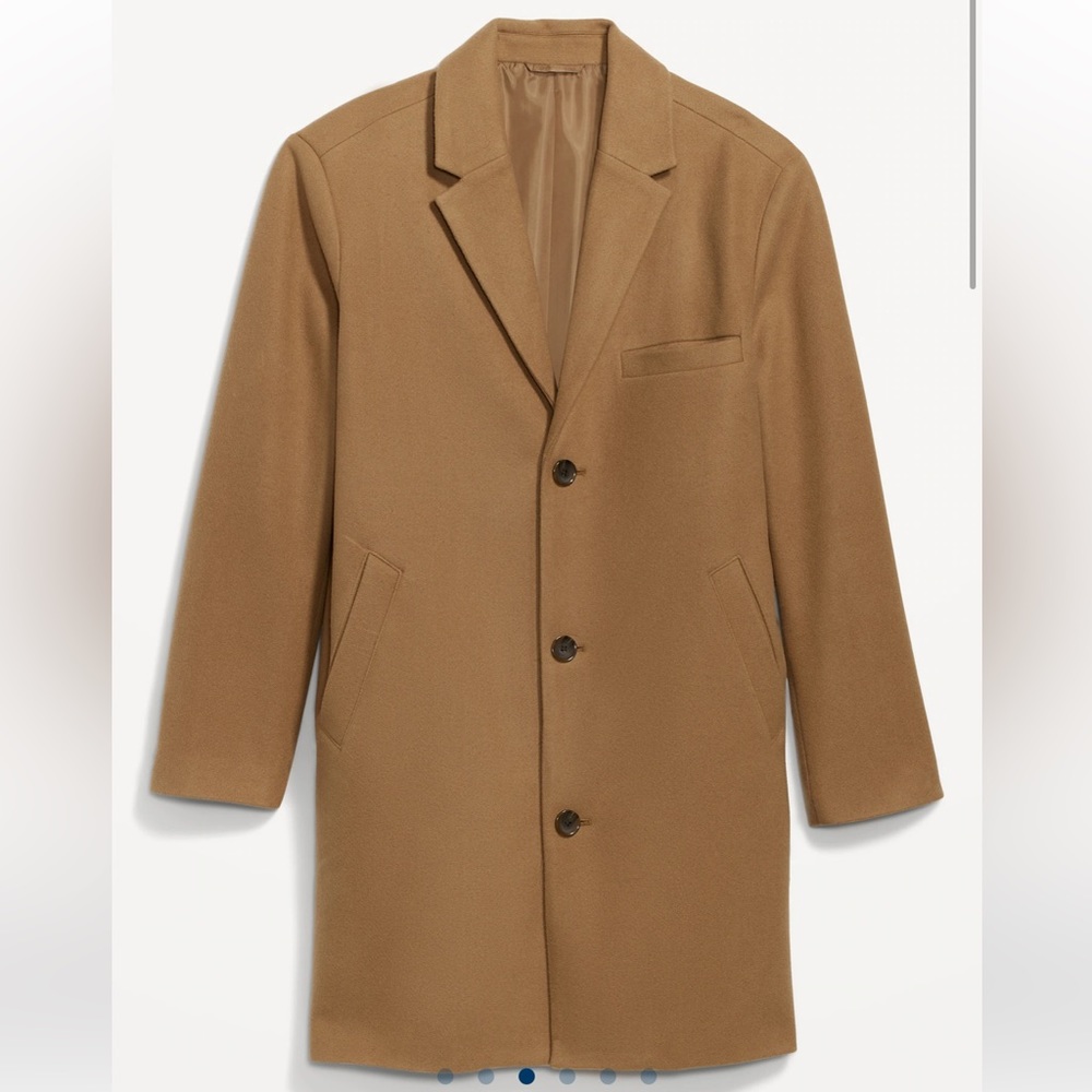 Soft-Brushed Button-Front Topcoat for Men